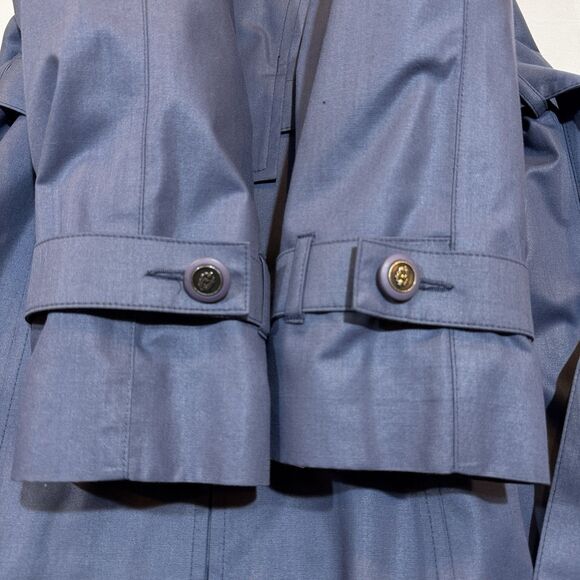 Vintage London Fog Trench Coat Rare Cornflower Blue Lined Women’s 8P USA 80s 90s - Picture 9 of 16